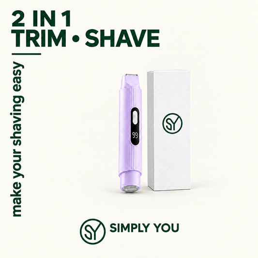 Simply You shaver with vertical left-side wording